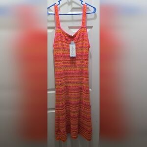 Jessica Simpson Crochet Coral/orange and Pink Dress Nwt